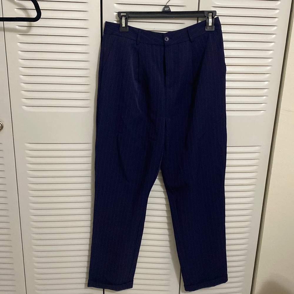 Navy blue with red lines work pants